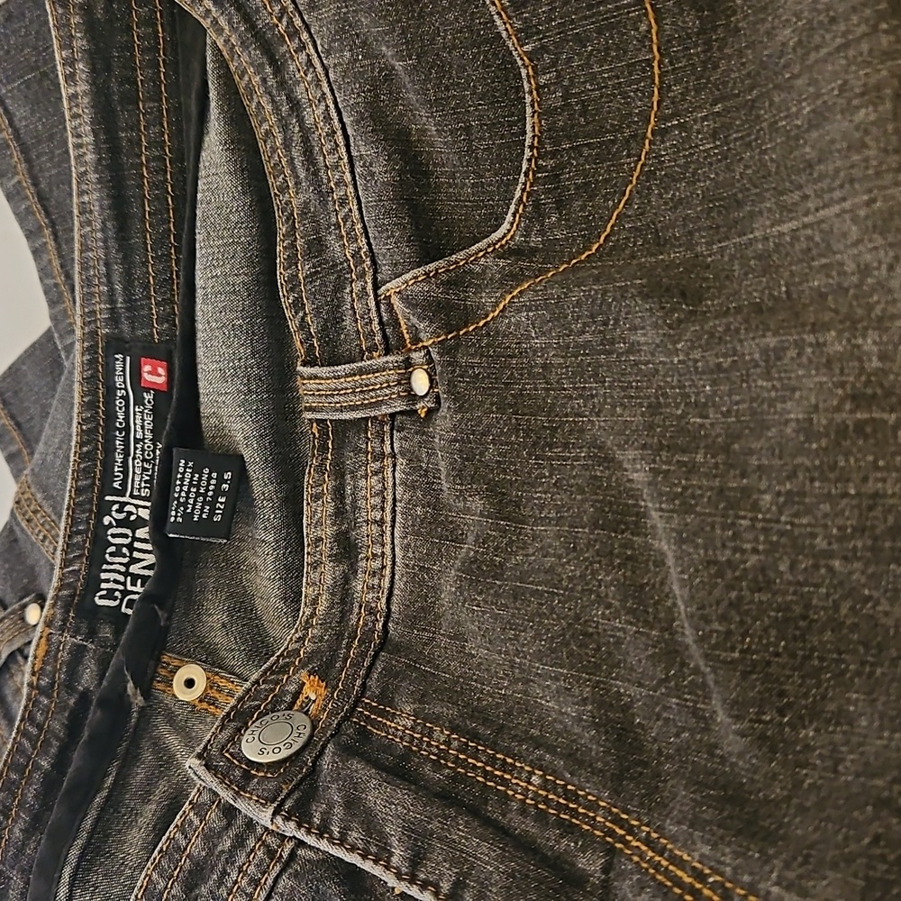 Chico's Black Denim Boot Cut Jeans - Size 3.5